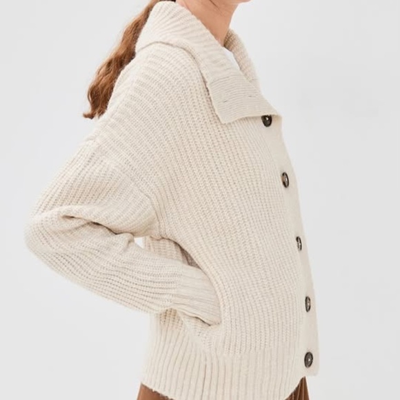 NWT SZ S VARLEY "Roscoe" Cream Knit Jacket/Sweater/Top Designer - Picture 5 of 7